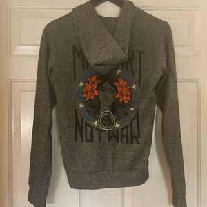 Women’s Obey “make art not war” hooded sweatshirt